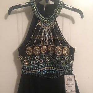 Crop top gown with skirt